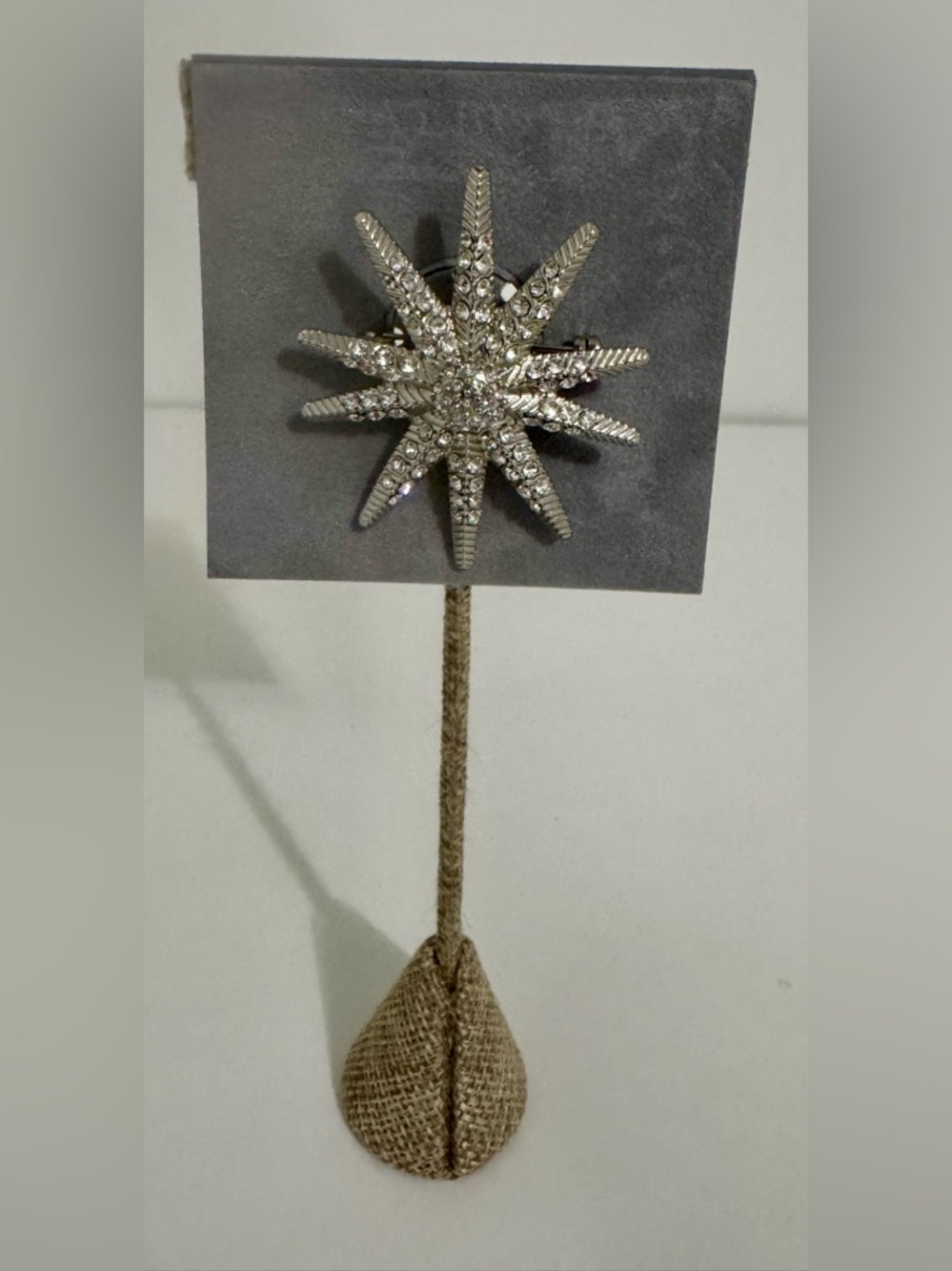 Talbots Silver-Tone Starburst Brooch Feat. Swarovski Crystal Elements Art Deco‎